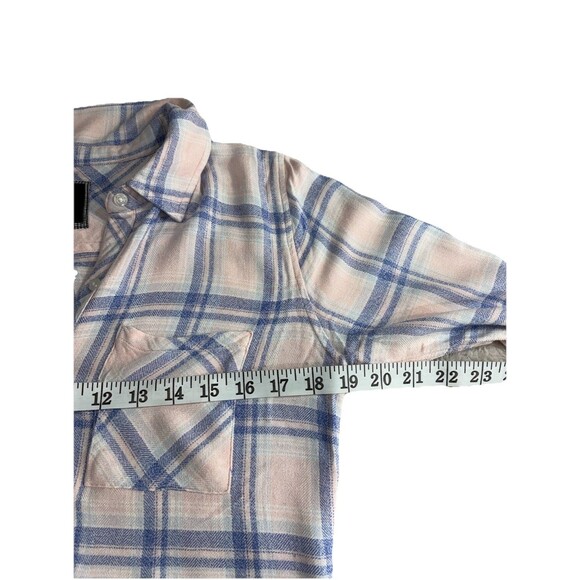 Rails Womens Hunter Shirt Pink Blue Button Front Plaid Soft Rayon Size Small - Picture 11 of 13